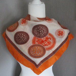 Fall tone medallions 1970's scarf